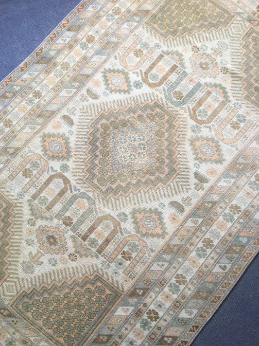 4x6 feet natural handmade etnique living room rug, vintage muted color bohemian kitchen area rug, large gray floor rug, wool new turkish rug