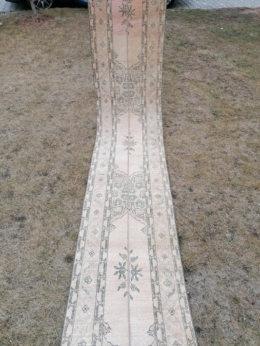 2 x 13 Runner rug patchwork runner, vintage hallway runner rug, Distressed Runner