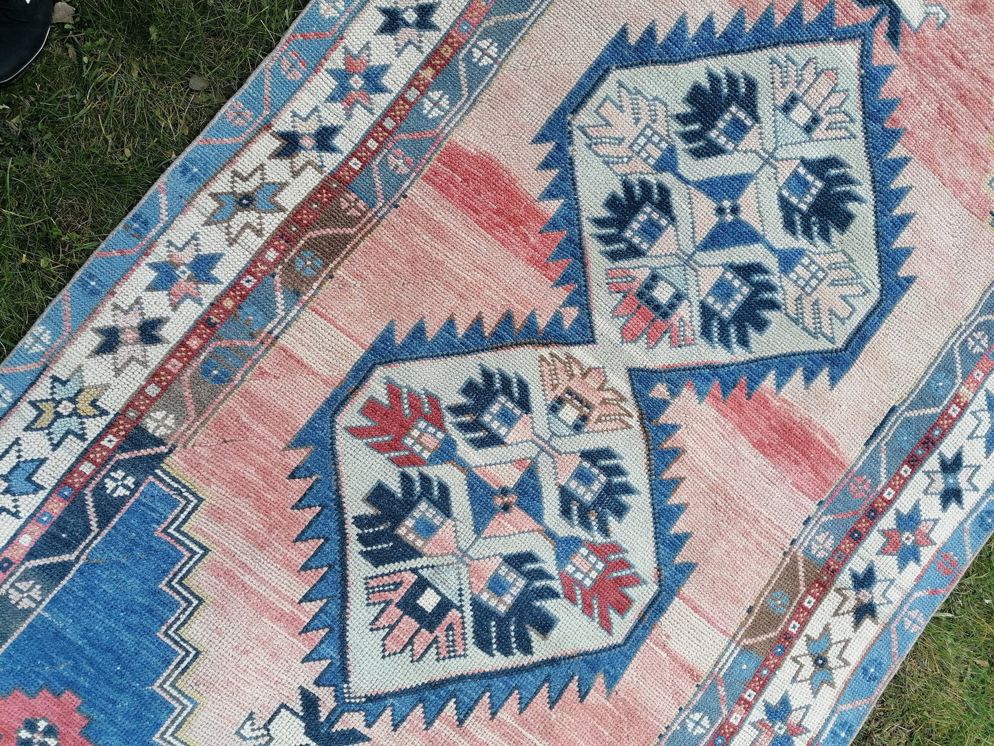 8 x 4.2 Oushak turkish rug, vintage rug, vintage oushak rug, unique handmade rug traditional