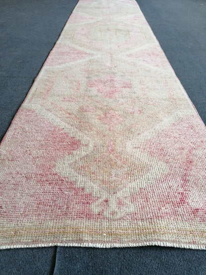 2.6 x 11 Vintage runner rug, oushak runner rug, ,anatolian runner rug