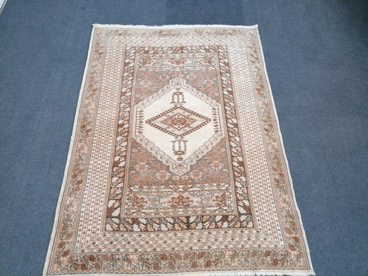 4.6 x 6 vintage turkish rug oushak wool rug, vintage anatolian rug,unique handmade