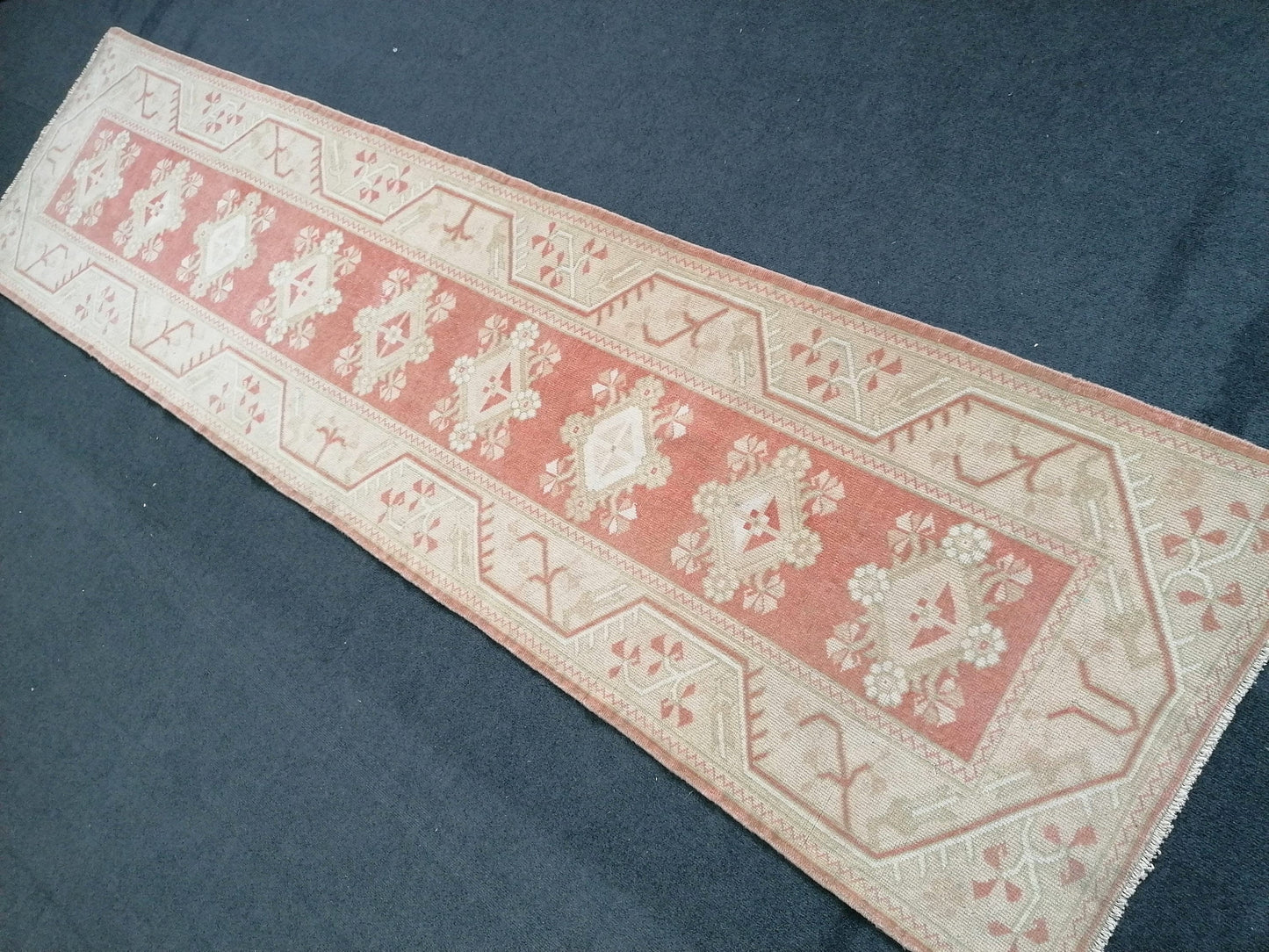 2.7 x 10 Runner rug turkish vintage runner rug,hallway runner rug,kitchen runner rug turkish