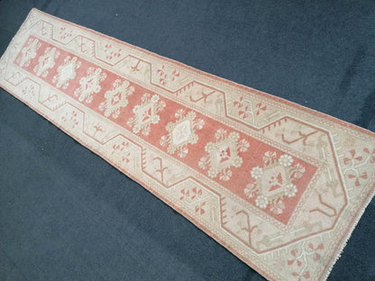 2.7 x 10 Runner rug turkish vintage runner rug,hallway runner rug,kitchen runner rug turkish