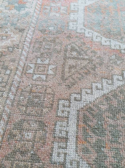 4.2 x 8.3 oushak wool runner rug, vintage turkish runner, hallway handmade runner, kitchen runner rug