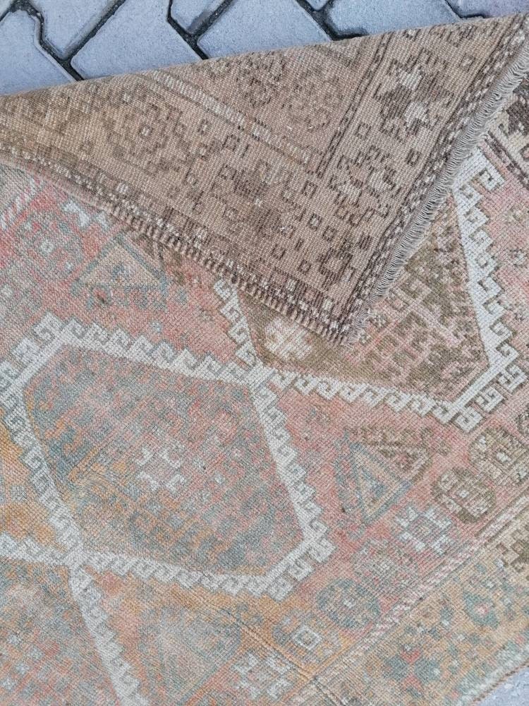 4.2 x 8.3 oushak wool runner rug, vintage turkish runner, hallway handmade runner, kitchen runner rug