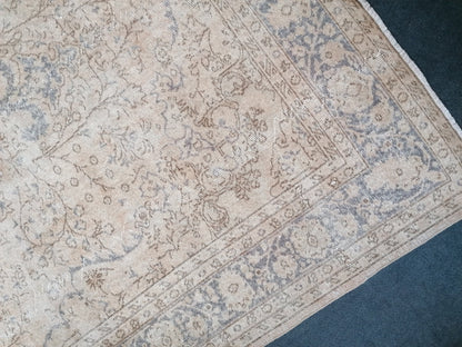 7 x 10 large vintage oushak rug, handmade rug, distressed rug