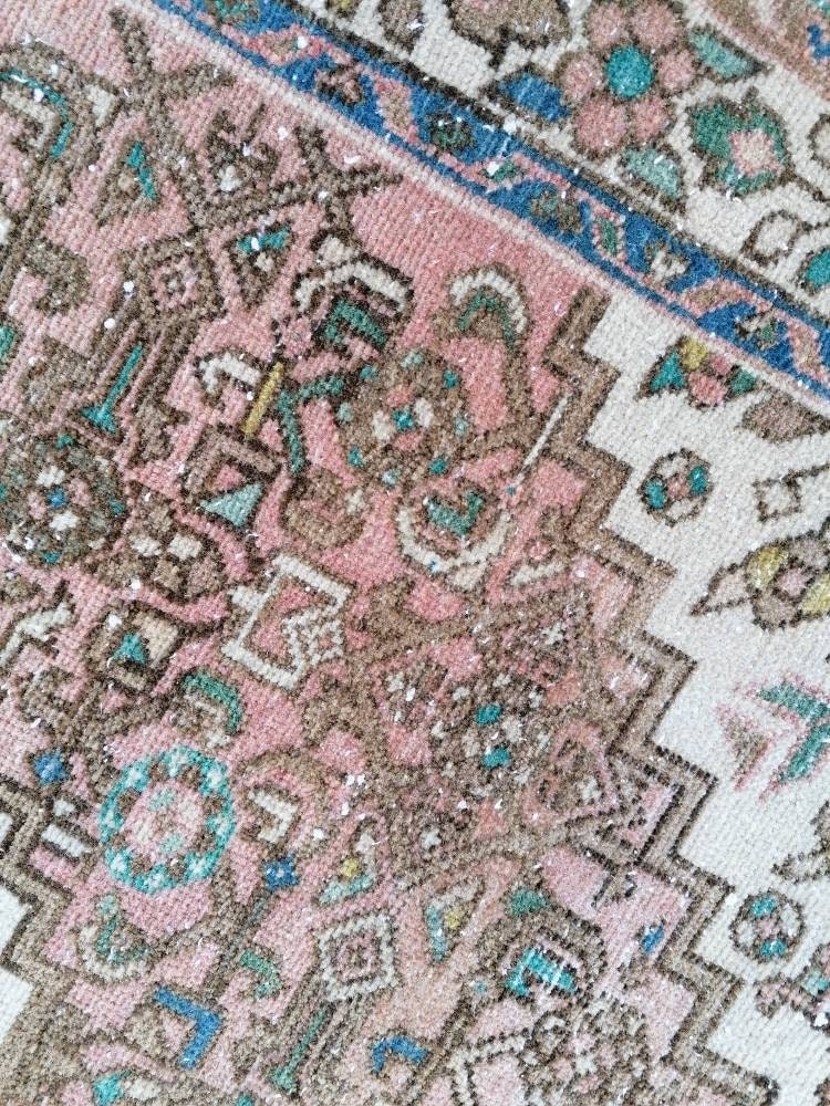 3.6 x 5 handmade rug, vintage rug, wool hand-knotted rug