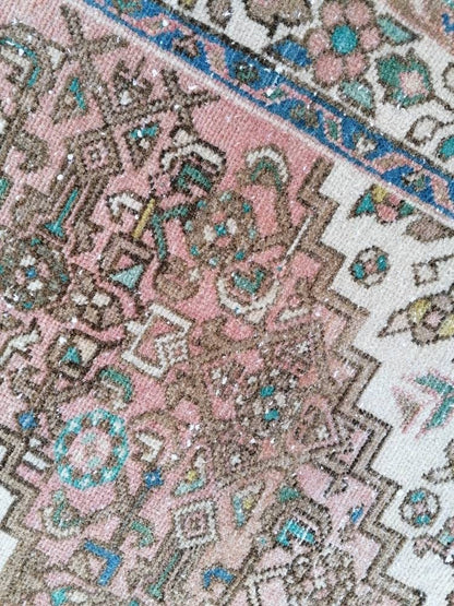 3.6 x 5 handmade rug, vintage rug, wool hand-knotted rug