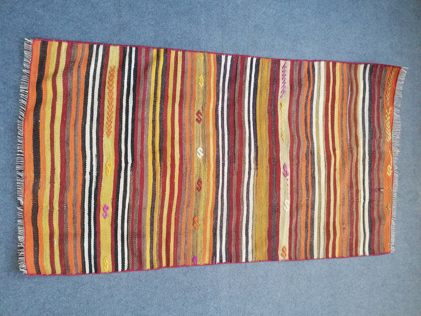 4.2 x 2.4 flat woven rugs, hand made flatweave rug, oushak rug, rustic rug