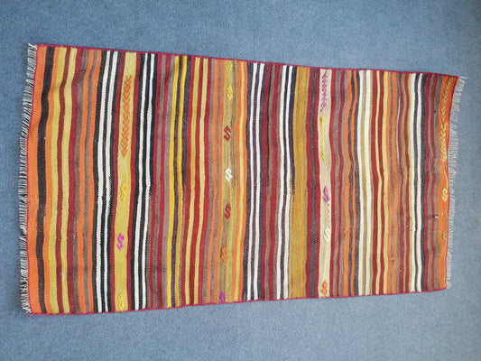 4.2 x 2.4 flat woven rugs, hand made flatweave rug, oushak rug, rustic rug