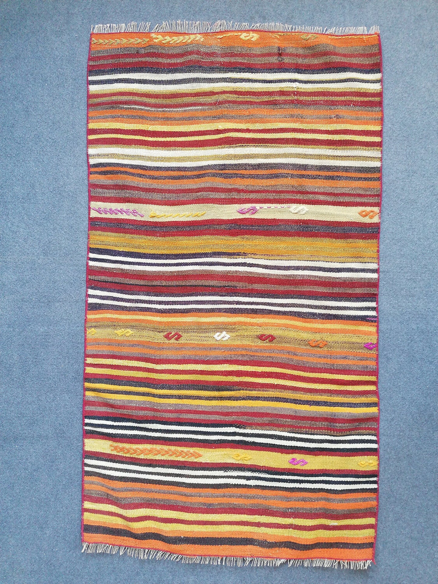 4.2 x 2.4 flat woven rugs, hand made flatweave rug, oushak rug, rustic rug