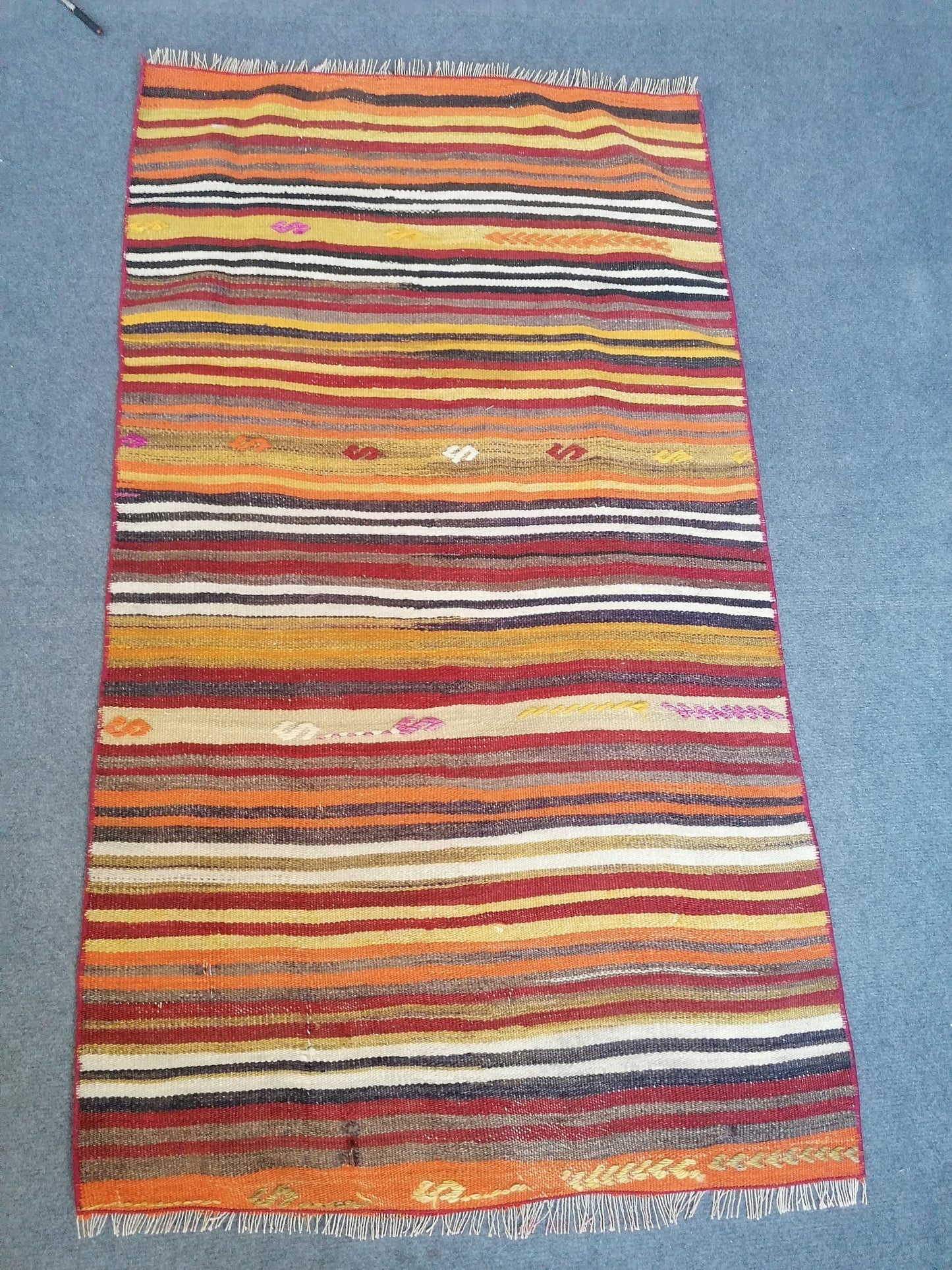 4.2 x 2.4 flat woven rugs, hand made flatweave rug, oushak rug, rustic rug