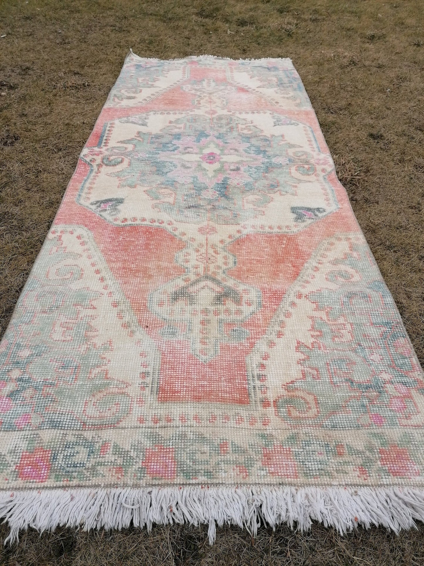 3 x 7.5 vintage handmade runner, kitchen runner, hallway runner