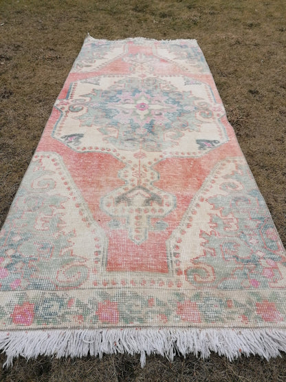 3 x 7.5 vintage handmade runner, kitchen runner, hallway runner