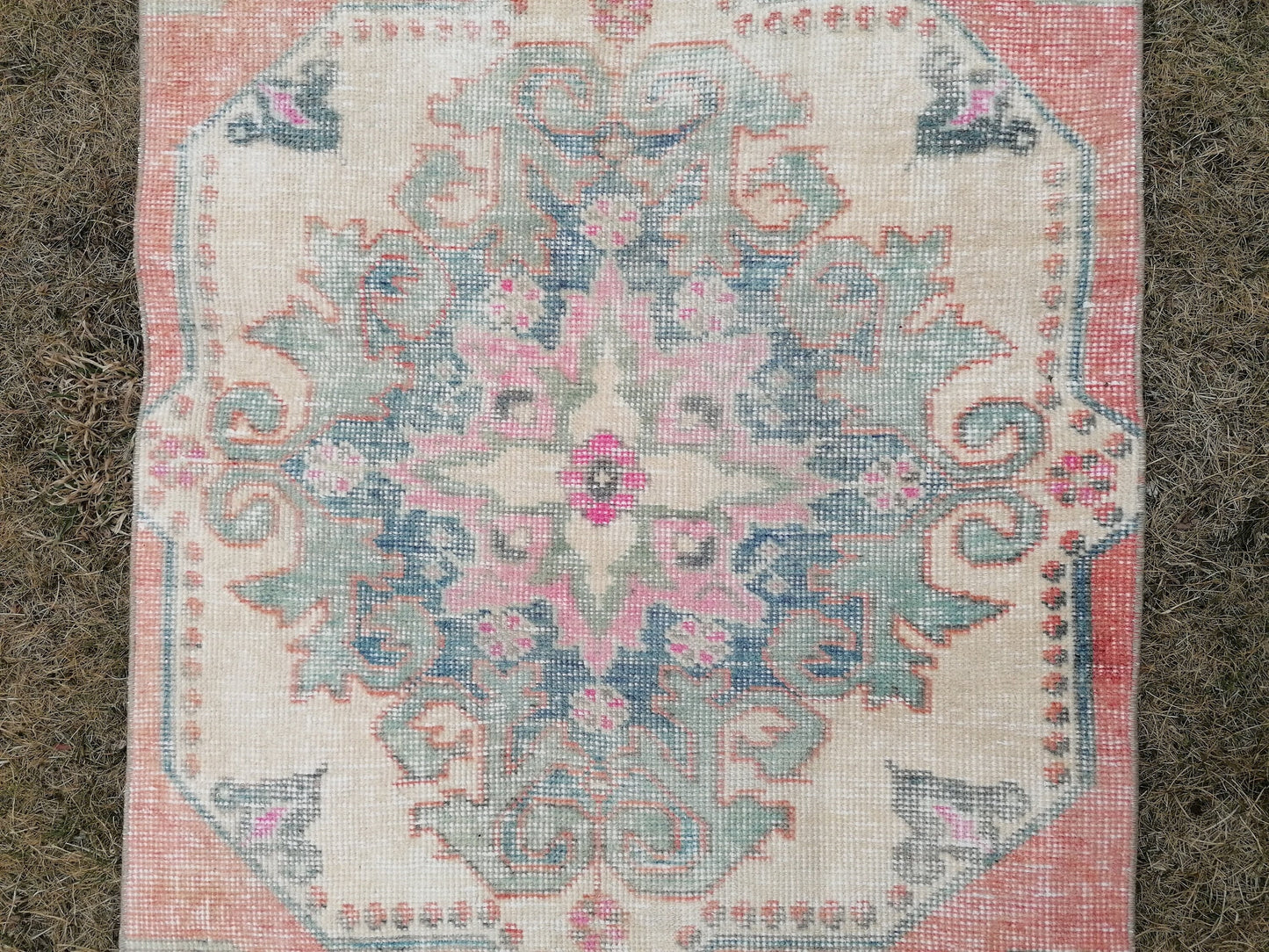 3 x 7.5 vintage handmade runner, kitchen runner, hallway runner
