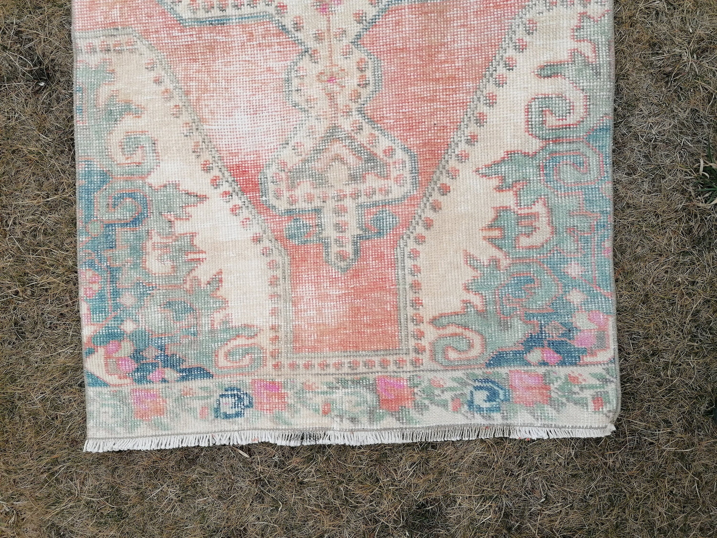 3 x 7.5 vintage handmade runner, kitchen runner, hallway runner