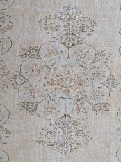 Vintage rug 8.7 x 5 muted wool oushak rug hand made rugs vintage turkish rug distressed rug