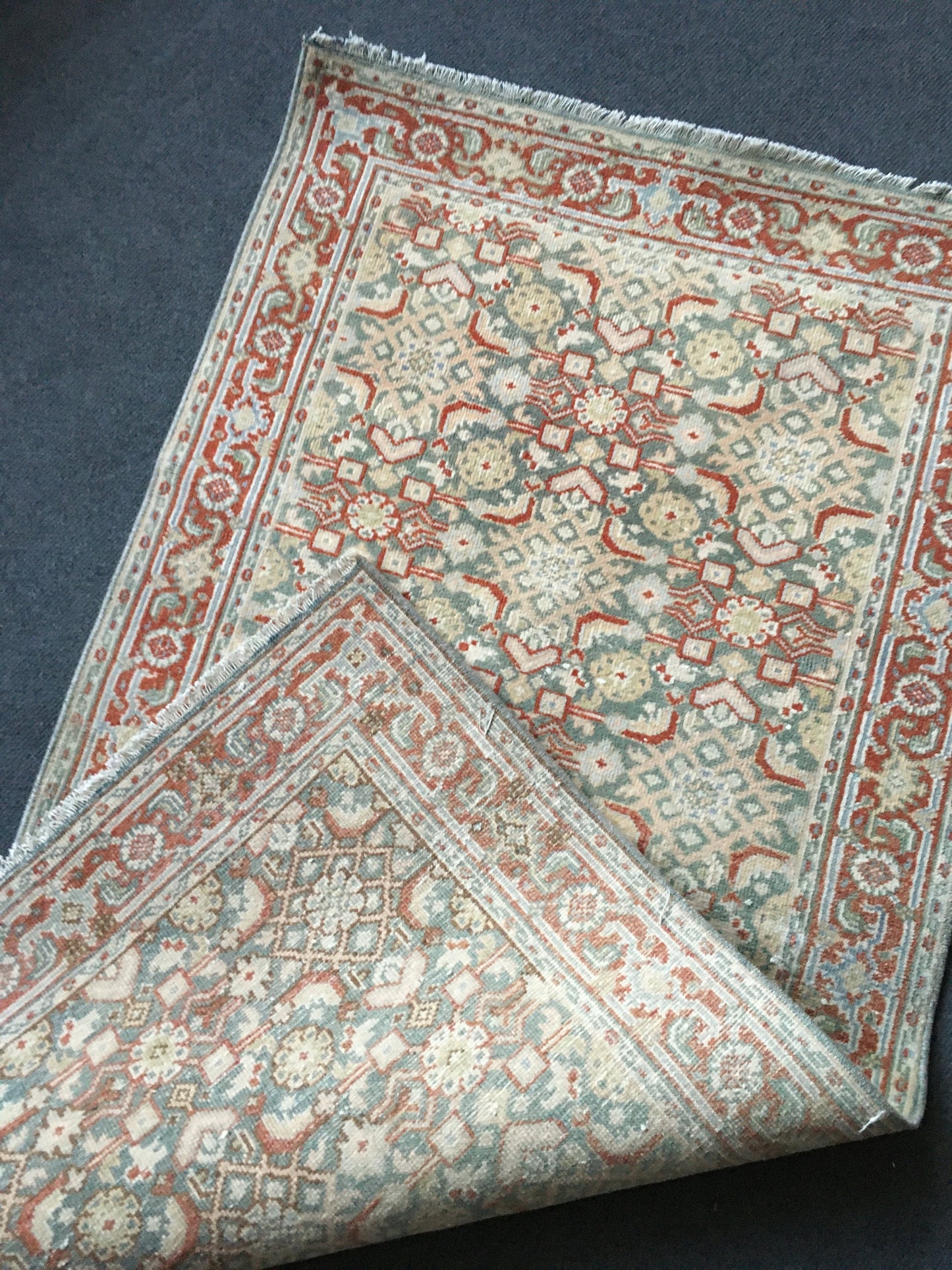 2.4 x 4.5 ft vintage turkish kitchen small rug, mini  wool rug
