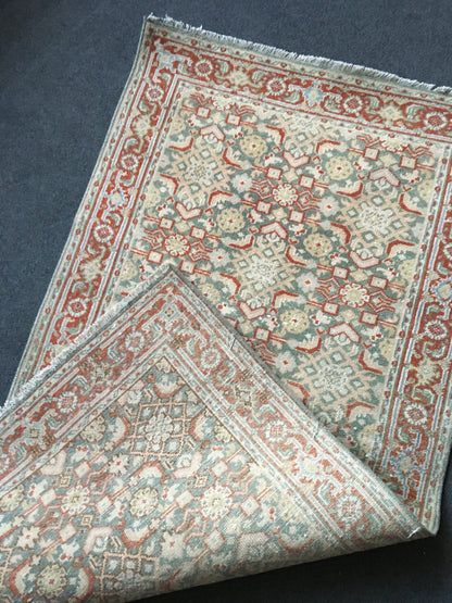 2.4 x 4.5 ft vintage turkish kitchen small rug, mini  wool rug