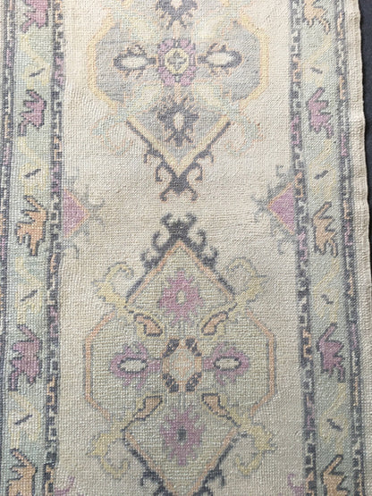 3x8 turkish runner rug, handmade wool kitchen runner,
