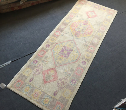 3x8 feet handmade new turkish runner rug, vintage wool kitchen floor runner,