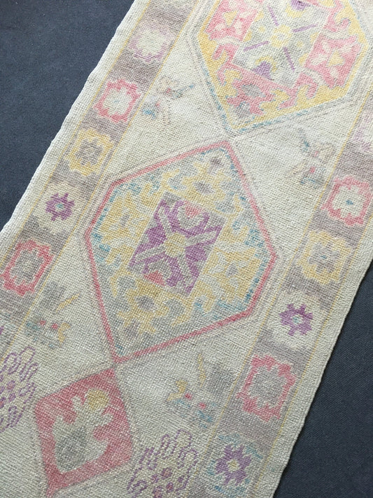 3x8 feet handmade new turkish runner rug, vintage wool kitchen floor runner,