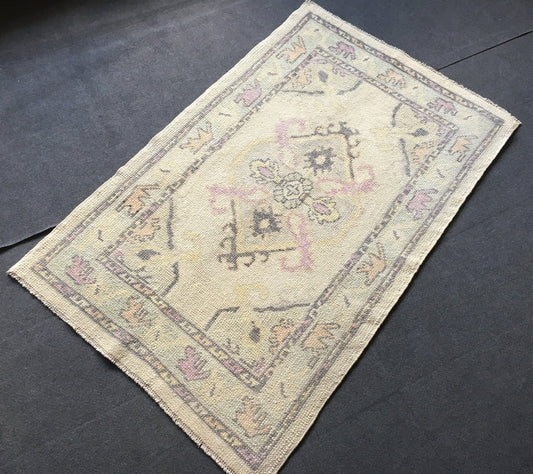 3x5 feet handmade new turkish rug, vintage destroyed dark blue wool kitchen medium size rug, bedroom area nautral rug, oushak laundry rugs