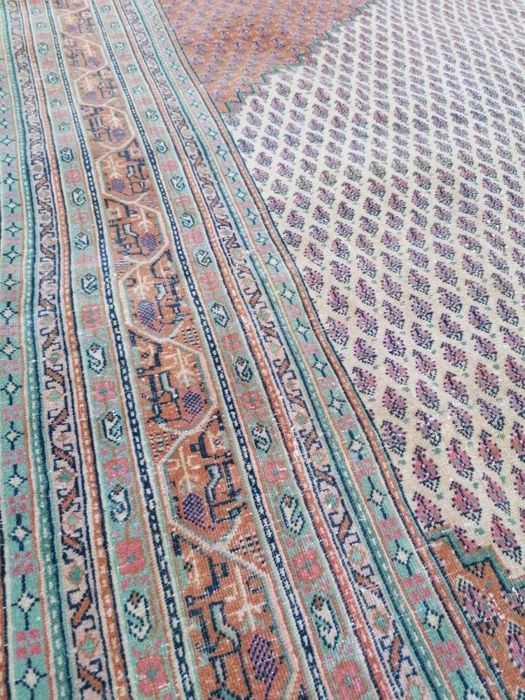 8x8 oushak wool rug, Turkish rug, vintage handmade rug, living room rug kitchen rug,