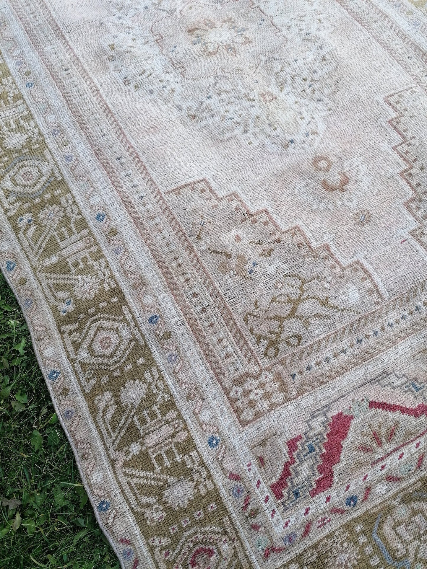 4.9 x 8.4 Oushak turkish rug, vintage turkish rug,oushak vintage rug,vintage rug,