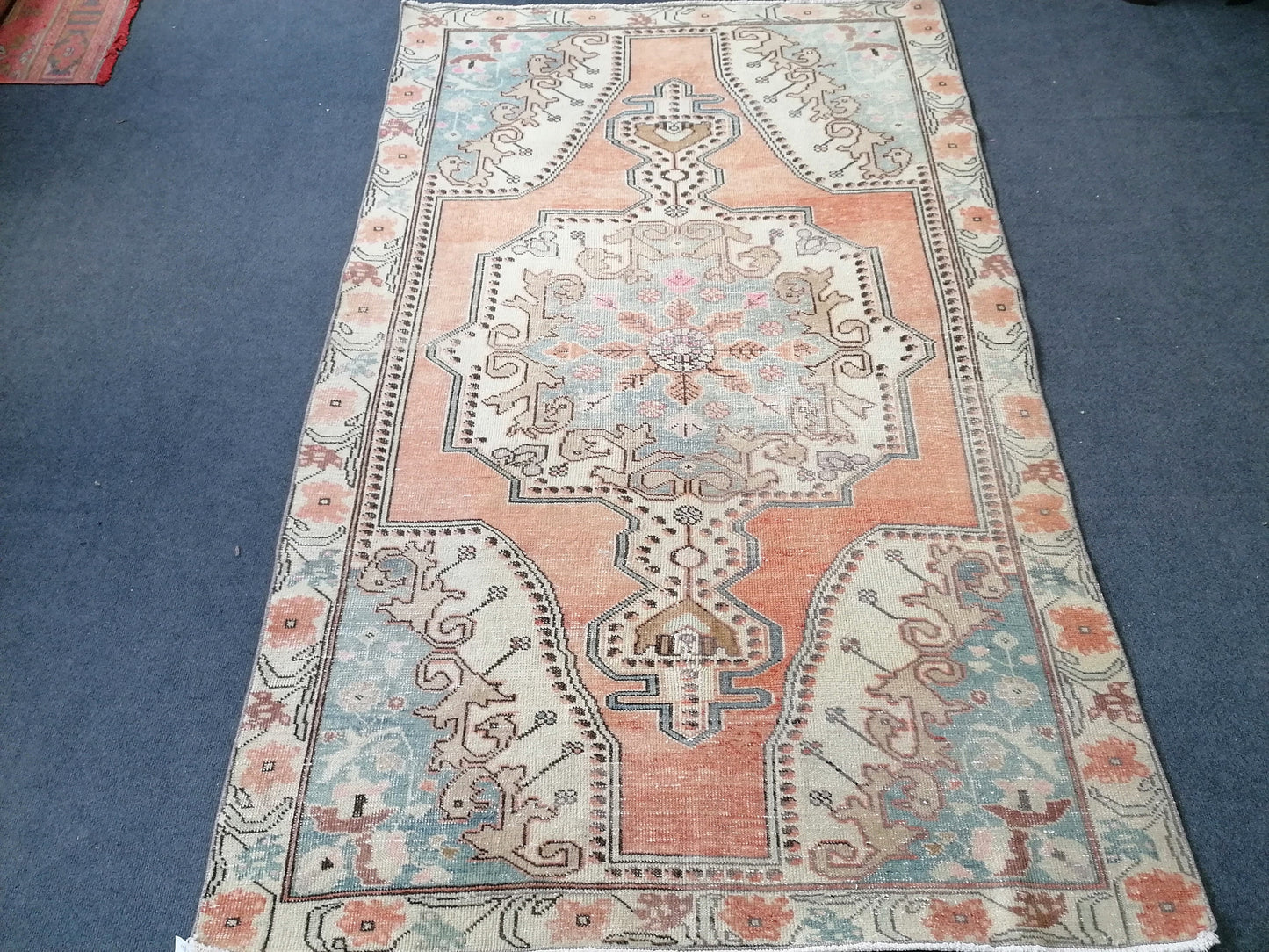 4.6 x 7 Oushak rug turkish rug vintage rug, rug, turkish rug,kitchen rug,