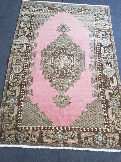 4.3 x 6.5 Turkish oushak rug, vintage rug, vintage oushak rug,turkish rug,