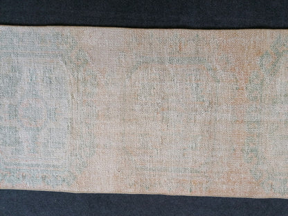 11 x 2.5 distressed runner rug turkish runner rug muted vintage runner rug wool runner rug