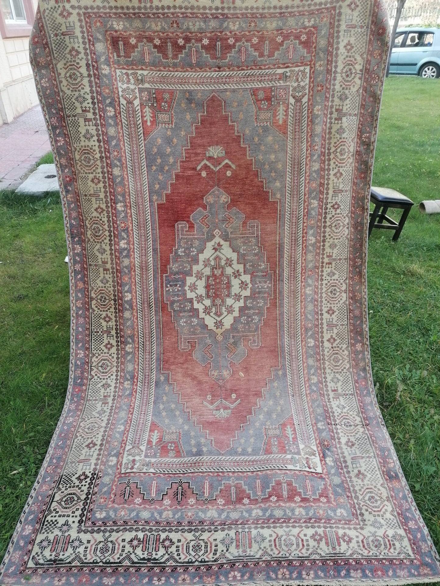 8.9 x 4.8 turkish oushak anatolian rug, vintage oushak rug,