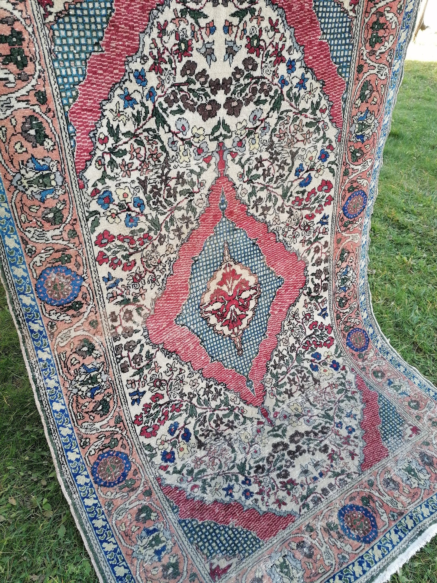 4 x 6.8 turkish rug, distressed vintage turkish rug, old turkish rug,