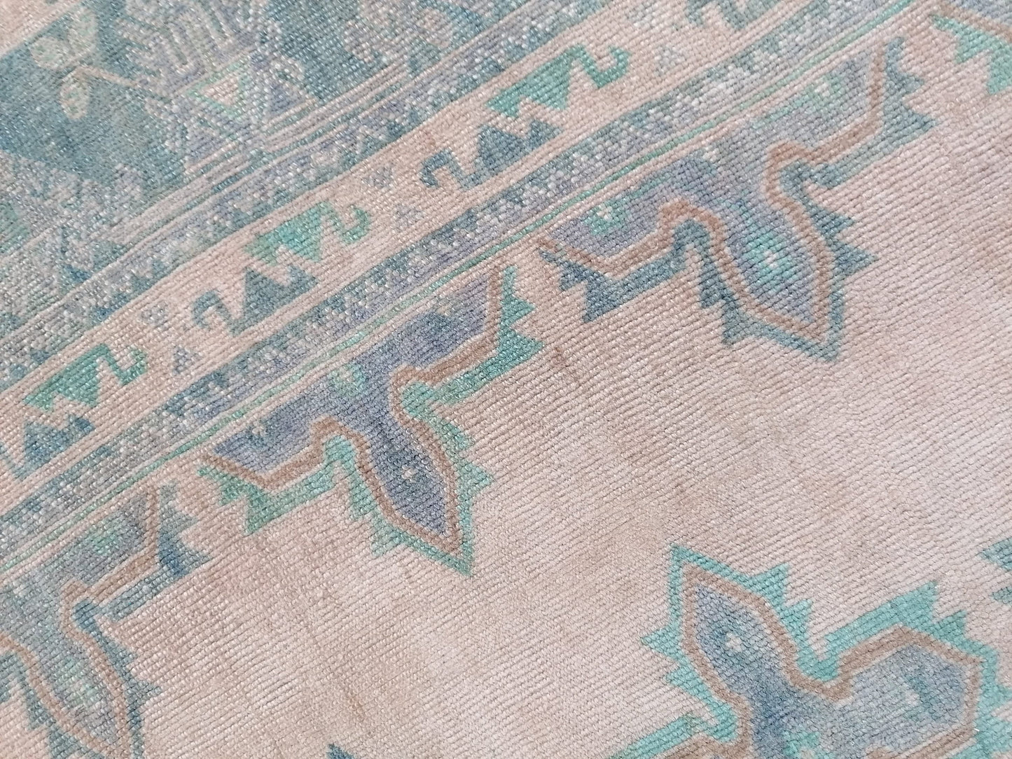 4.10 x 9 turkish runner rug, oushak vintage rug,vintage anatolian rug, handmade