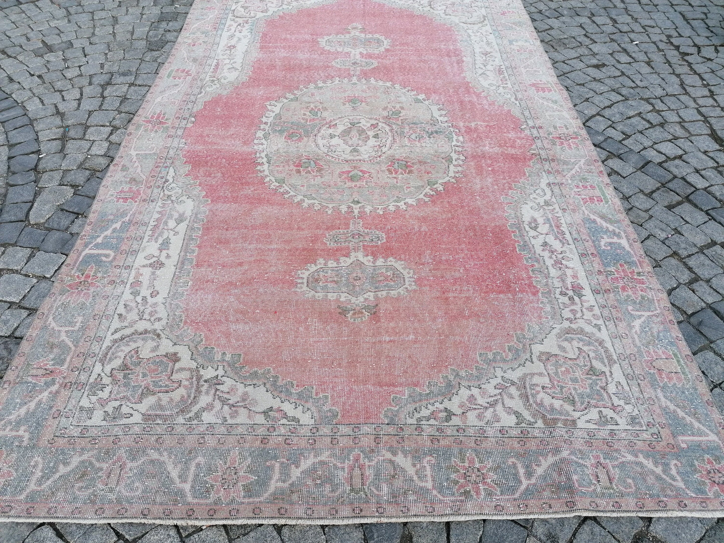 6.7 x 11 large oushak rug, living room rug, handmade wool rug, are rug