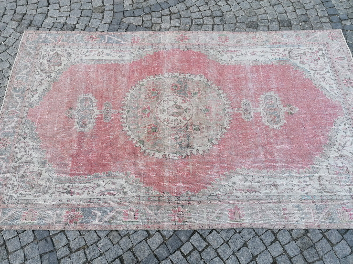 6.7 x 11 large oushak rug, living room rug, handmade wool rug, are rug