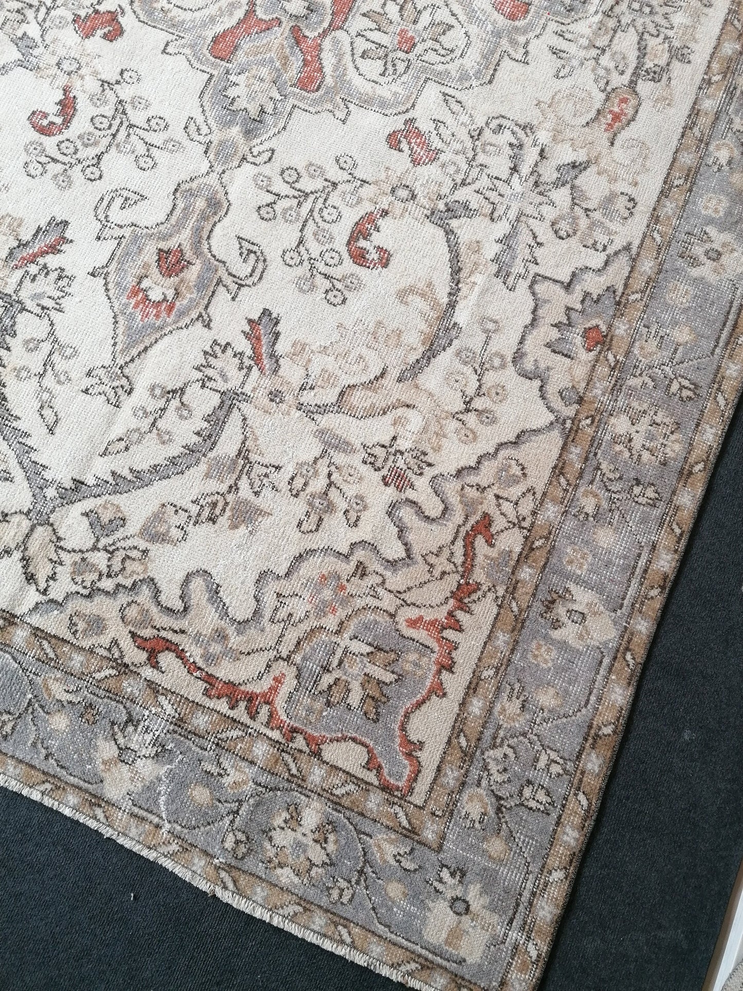 oushak rug 6.3 x 10.3 turkish rug, vintage rug, wool vintage oushak rug handmade rug