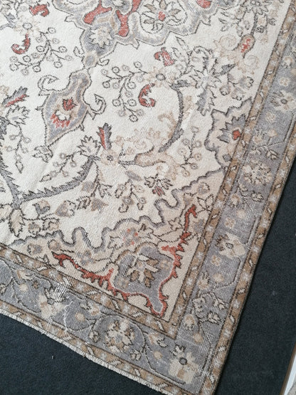 oushak rug 6.3 x 10.3 turkish rug, vintage rug, wool vintage oushak rug handmade rug
