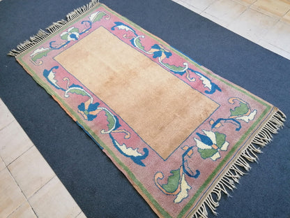 4 x 7 vintage turkish rug, are wool rug, Handmade rug