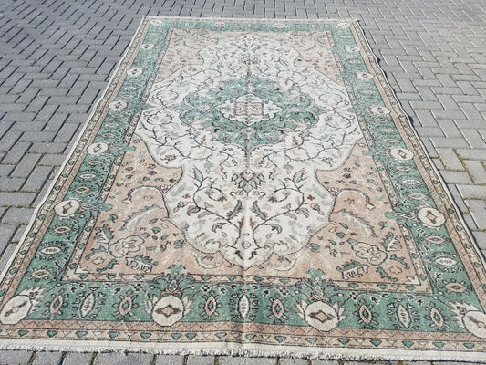 Oushak rug 6.3 x 10 vintage large rug vintage handmade rug