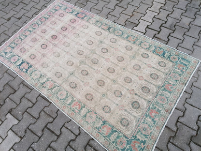 4.7 x 7 vintage rustic rug, large oushak rug, area rug,