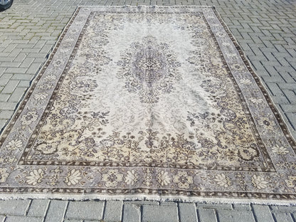 6.10 x 10.4 vintage rug knotted turkish rug,area rug