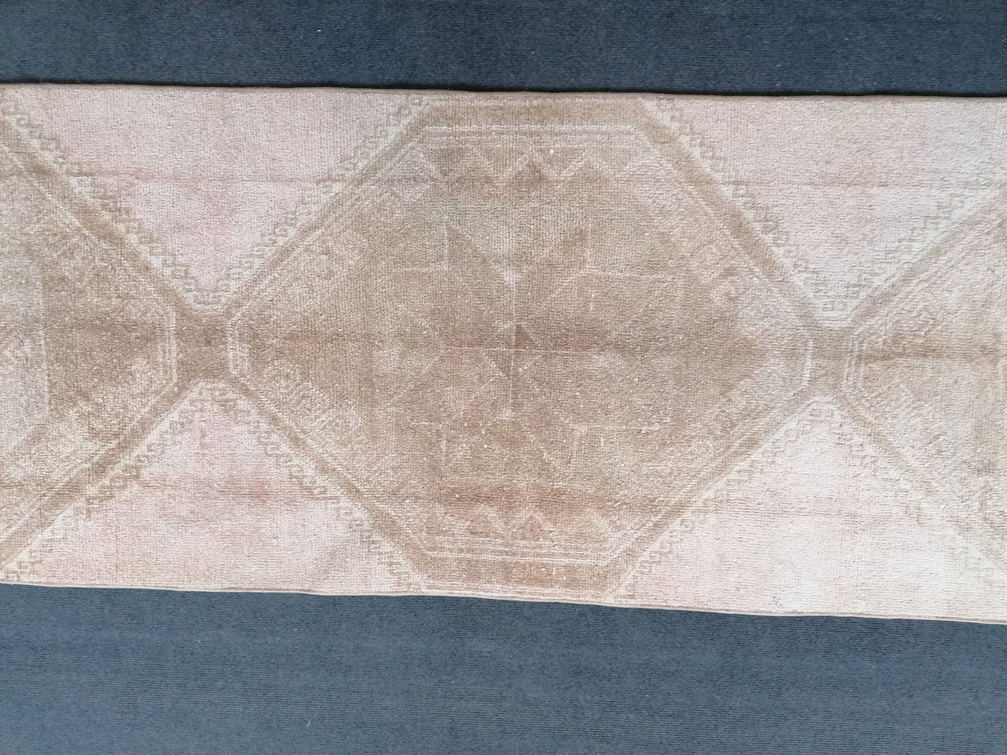 2.4 x 11.3 turkish runner rug, vintage runner rug, oushak runner rug