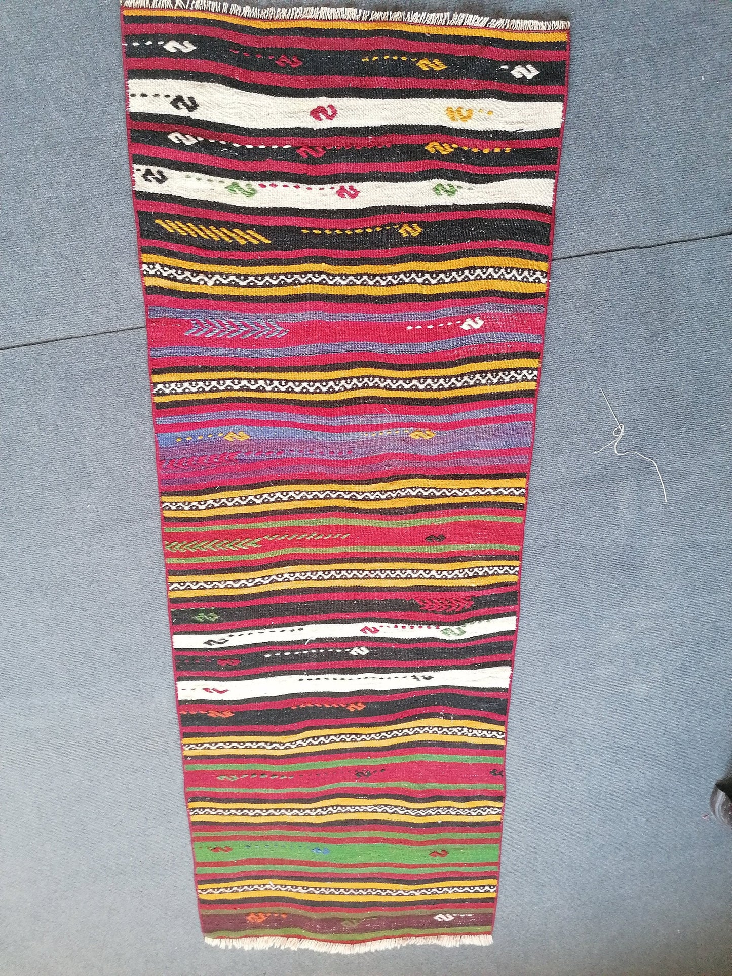 5'10x2 flat woven rugs, hand made flatweave rug, oushak rug, rustic rug, bohemian rug, rug runner, turkish rug, farmhouse rug, vintage rug