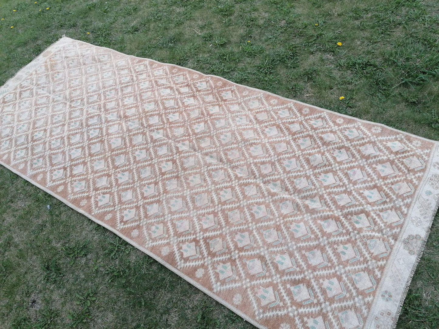 4.3 x 10.8 Turkish rug  vintage turkish runner rug,  handmade wool runner rug