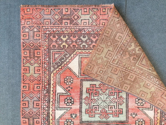 3.3 x 9 vintage runner rug, anatolian runner rug, turkish vintage runner rug, Antique Rug