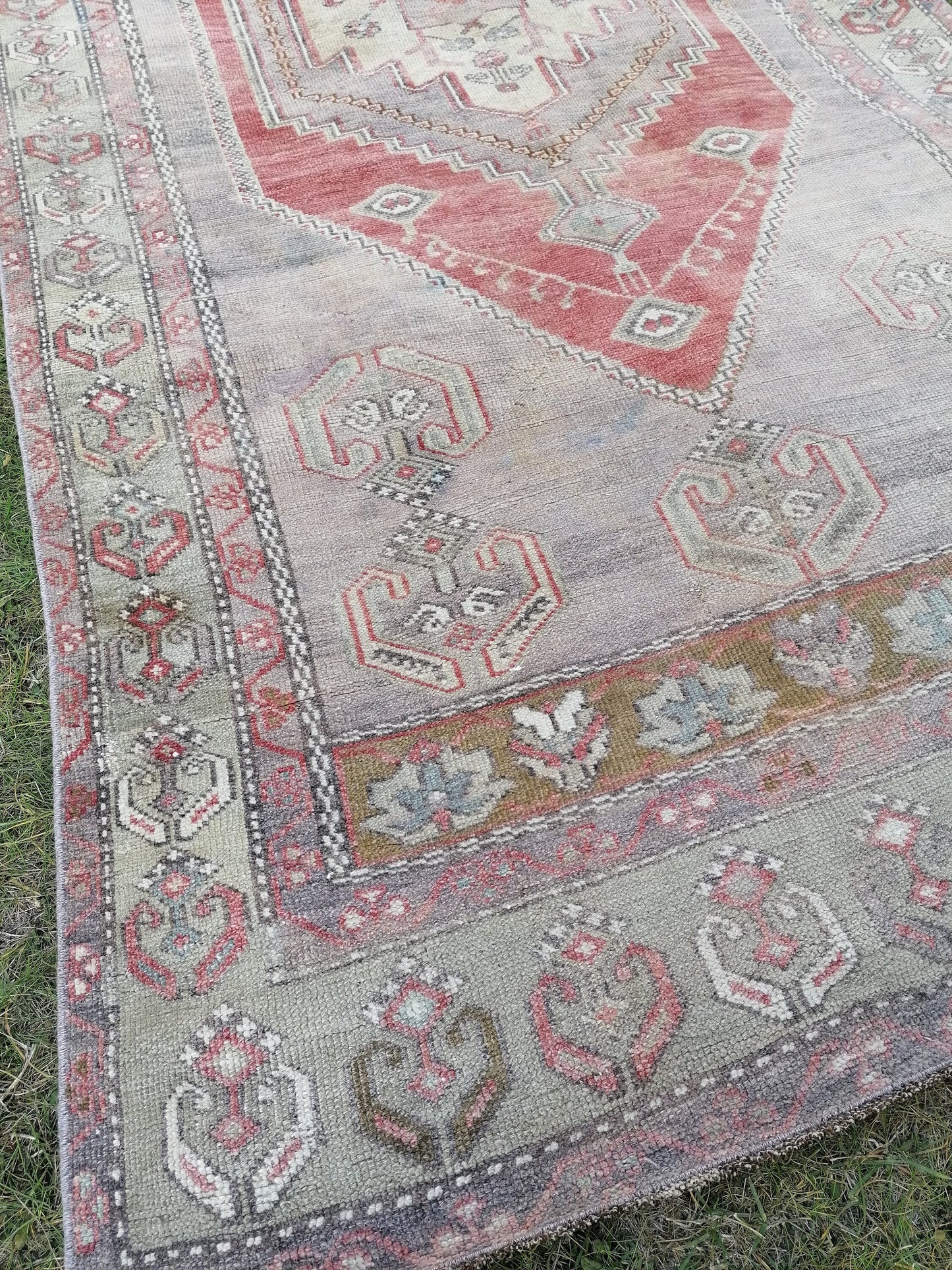4.3 x 8.8 vintage rug, vintage oushak rug, unique hand made rug, kitchen area rug,  traditional rug