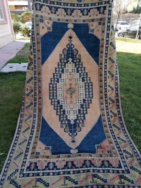 5.9 x 10.7 Turkish rug vintage rug, turkish oushak rug