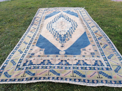 5.9 x 10.7 Turkish rug vintage rug, turkish oushak rug